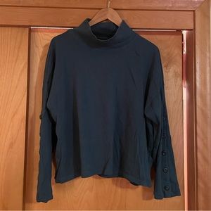 Madewell mock-turtleneck long sleeve T with button detail